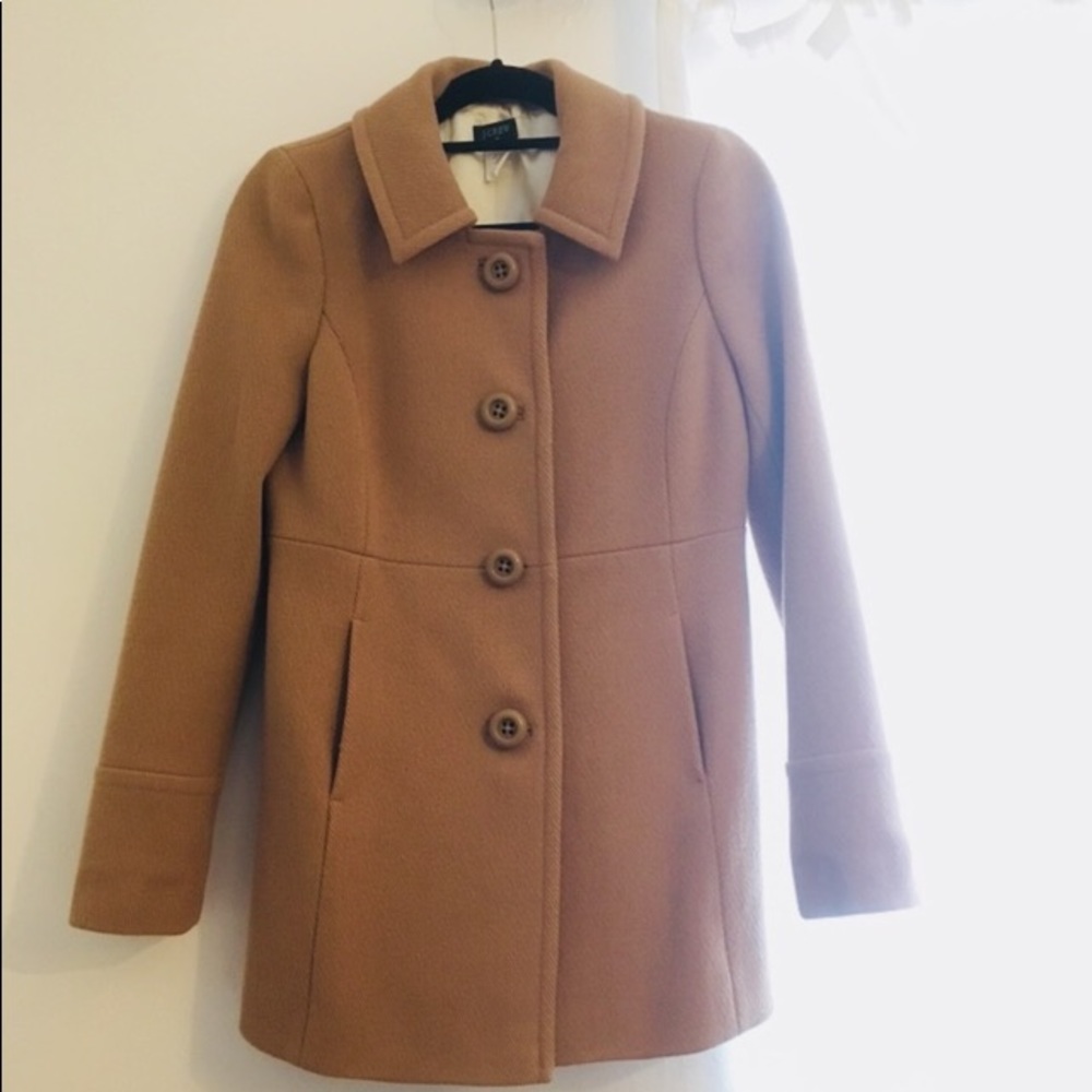 J crew  tan wool peacoat